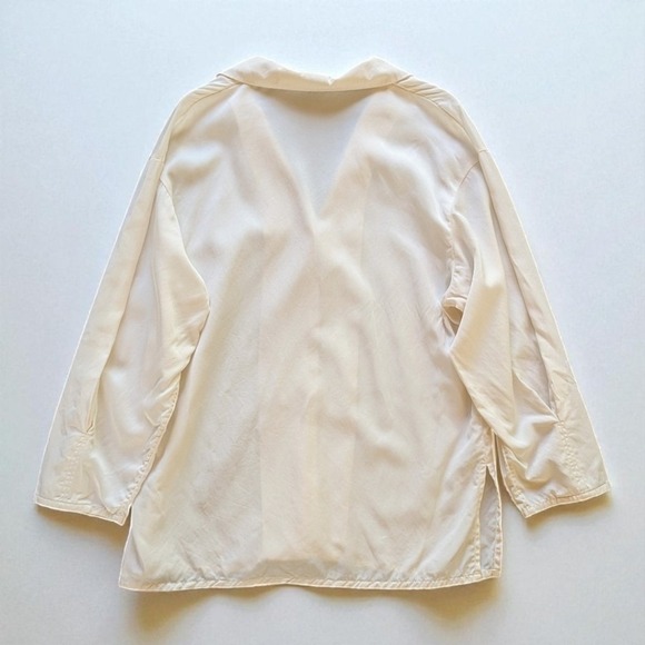 COS Off White Camp Collar Oversized Shirt Sz 12 - Picture 6 of 9